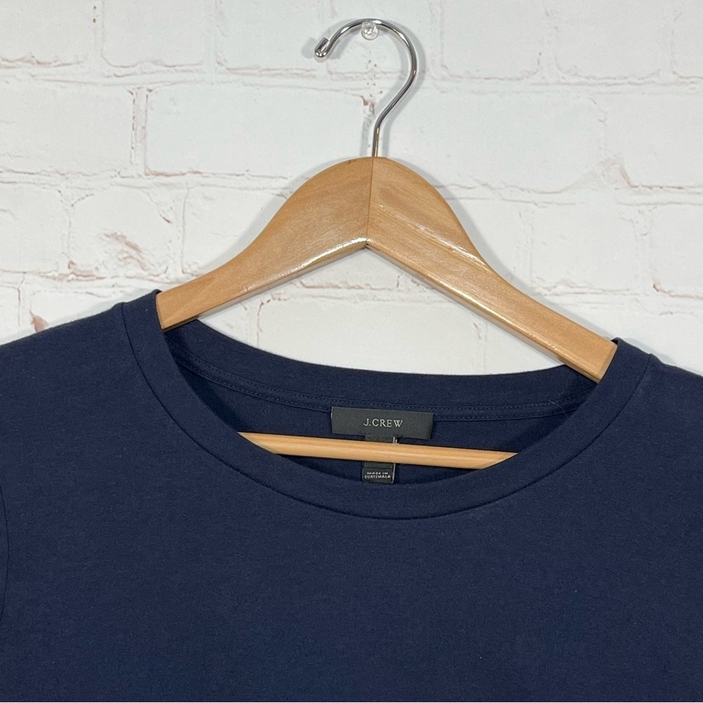 J. Crew Embroidered Bell Sleeve Top Blouse Shirt Womens Size Small Navy White - Picture 3 of 9